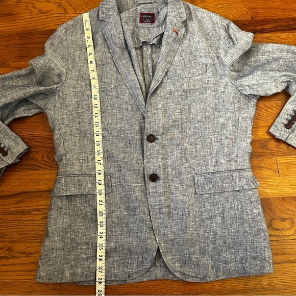 Untuckit blue linen blazer size 40R - Picture 5 of 7
